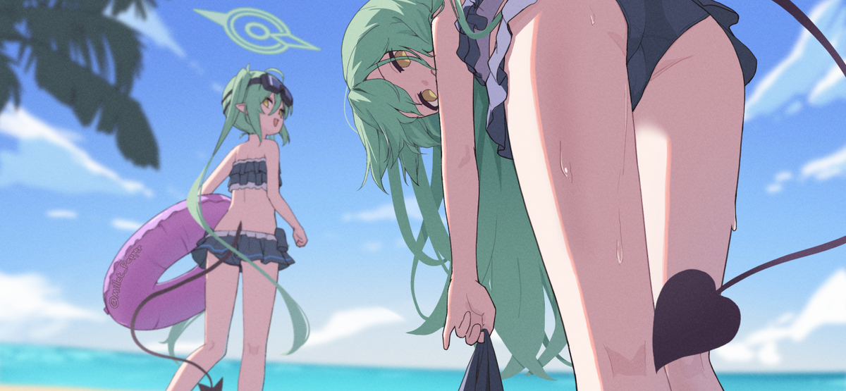 This is a pixiv picture whose title is 海とヒカリとノゾミ.