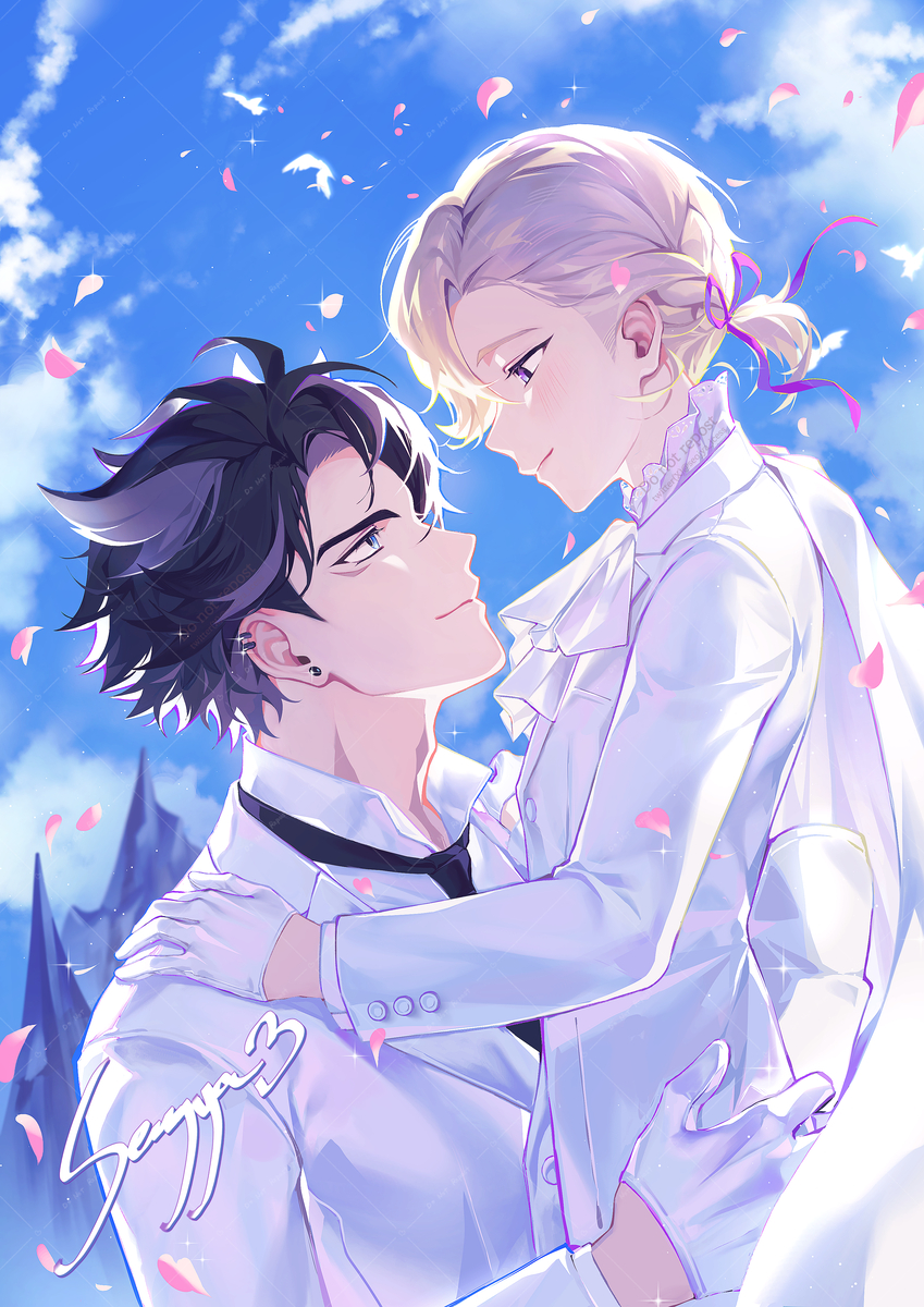 This is a pixiv picture whose title is 💒💕.