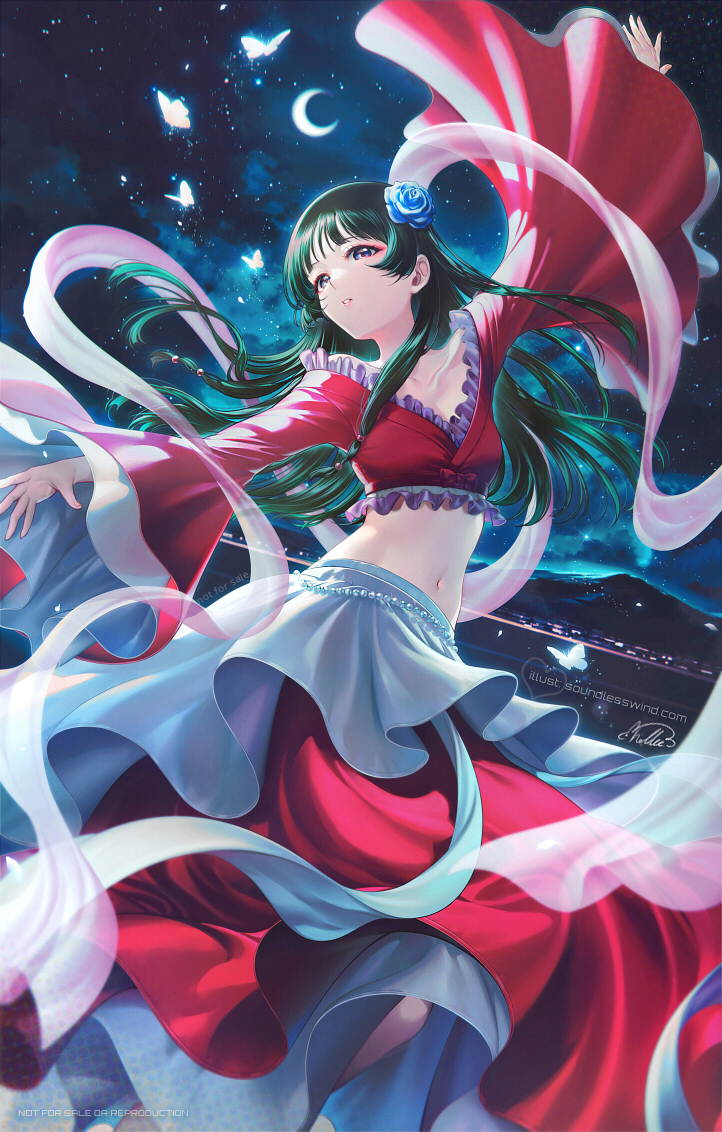 This is a pixiv picture whose title is 月明かり 見送り.