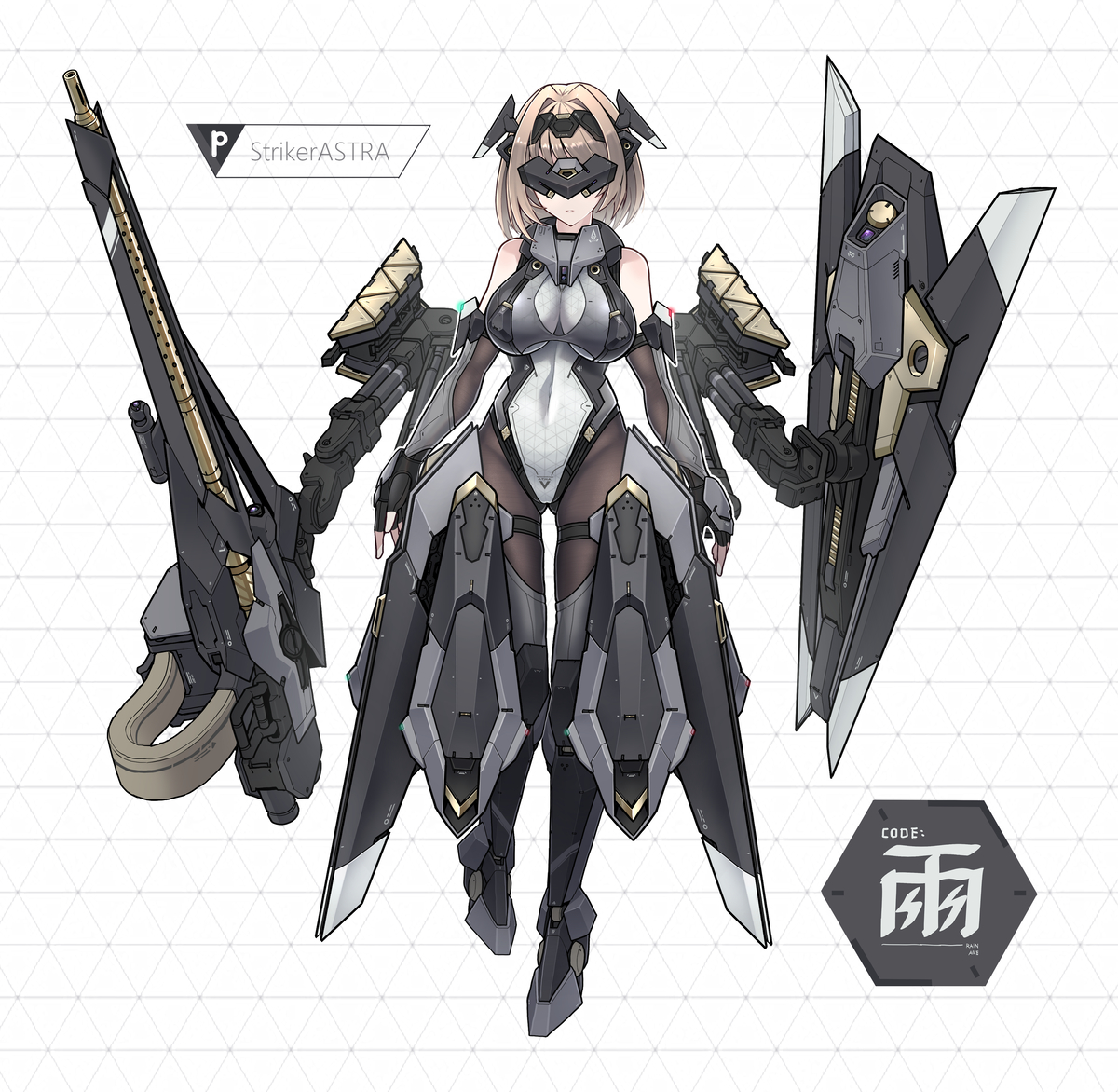 This is a pixiv picture whose title is 巨大少女防卫兵器【雨】ATHA-01.