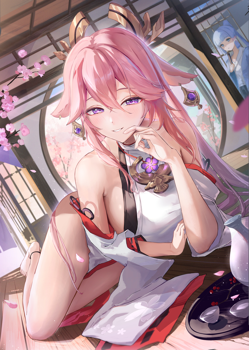This is a pixiv picture whose title is どうじゃ？妾と一杯.