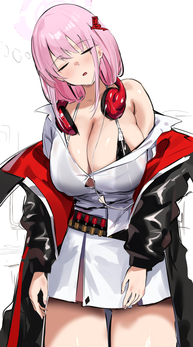 This is a pixiv picture whose title is ヒマリがわけわかんないこと言い始めて寝るエイミ.