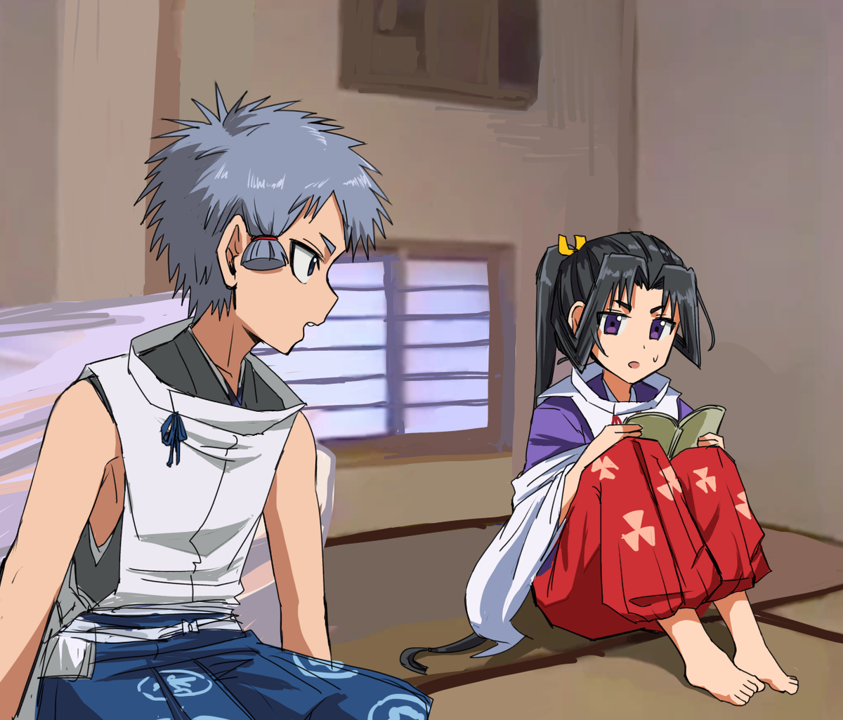 This is a pixiv picture whose title is 迫真逃若党.