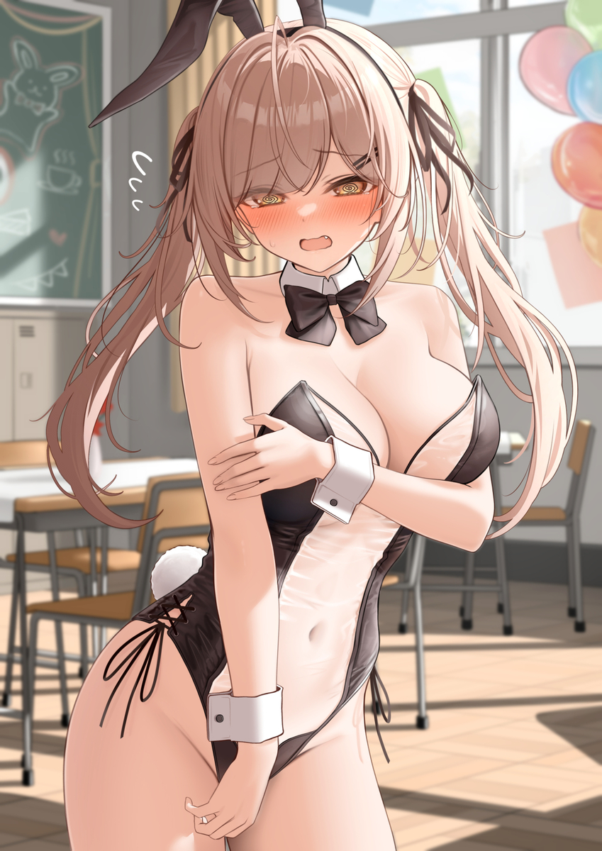 This is a pixiv picture whose title is 私普通のバニー服って聞いたんですけど！！.