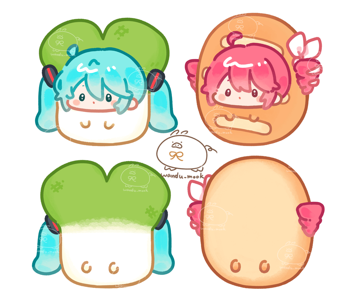 This is a pixiv picture whose title is miku+teto~~~.