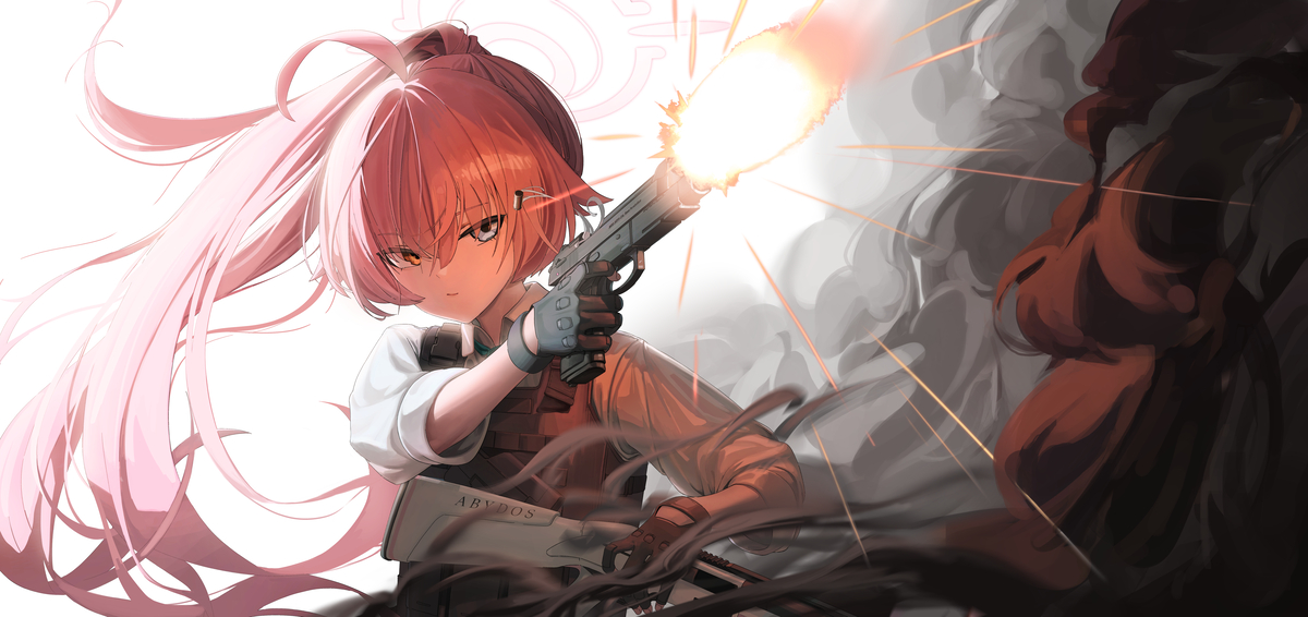 This is a pixiv picture whose title is ホシノ, Faster than reload.