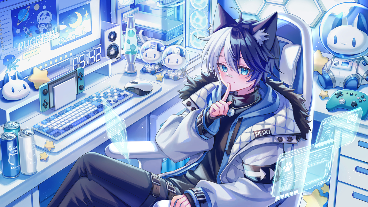 This is a pixiv picture whose title is skeb.