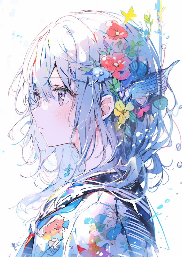 This is a pixiv picture whose title is 『underwater』.