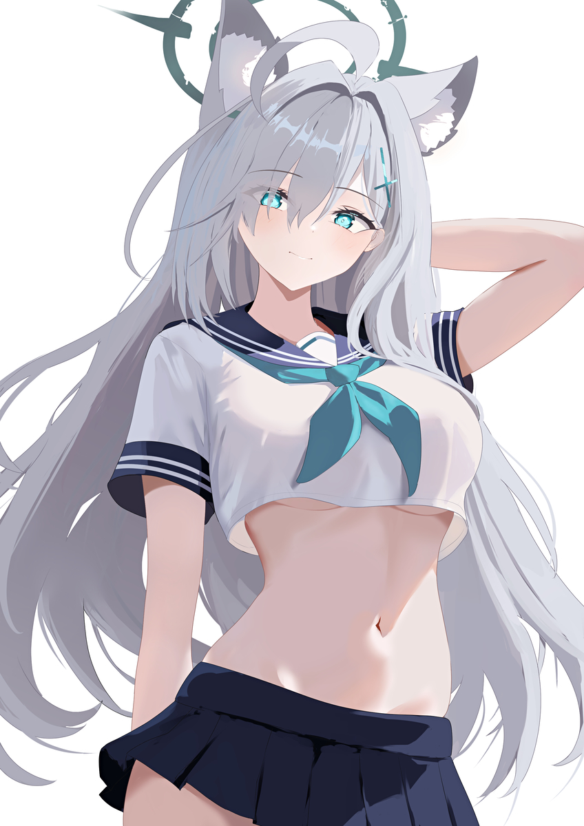 This is a pixiv picture whose title is へそ出しセーラークロコ.