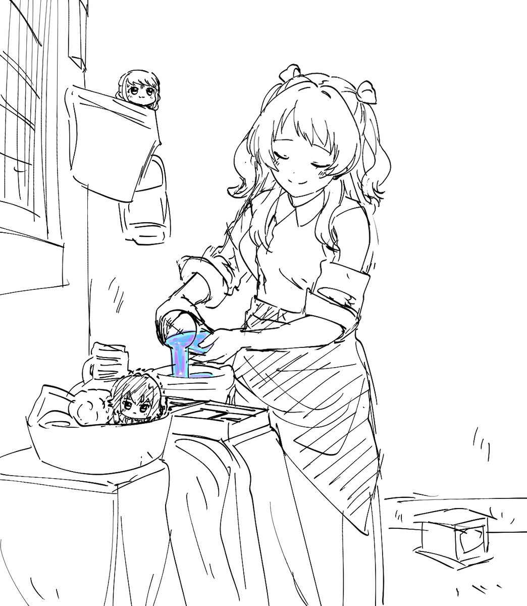 This is a pixiv picture whose title is SSDを注ぐ女.