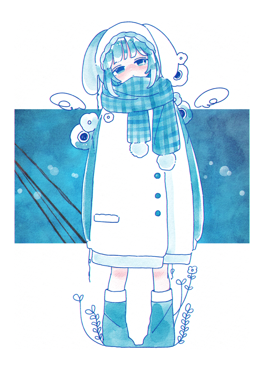 This is a pixiv picture whose title is もふもふマフラー.