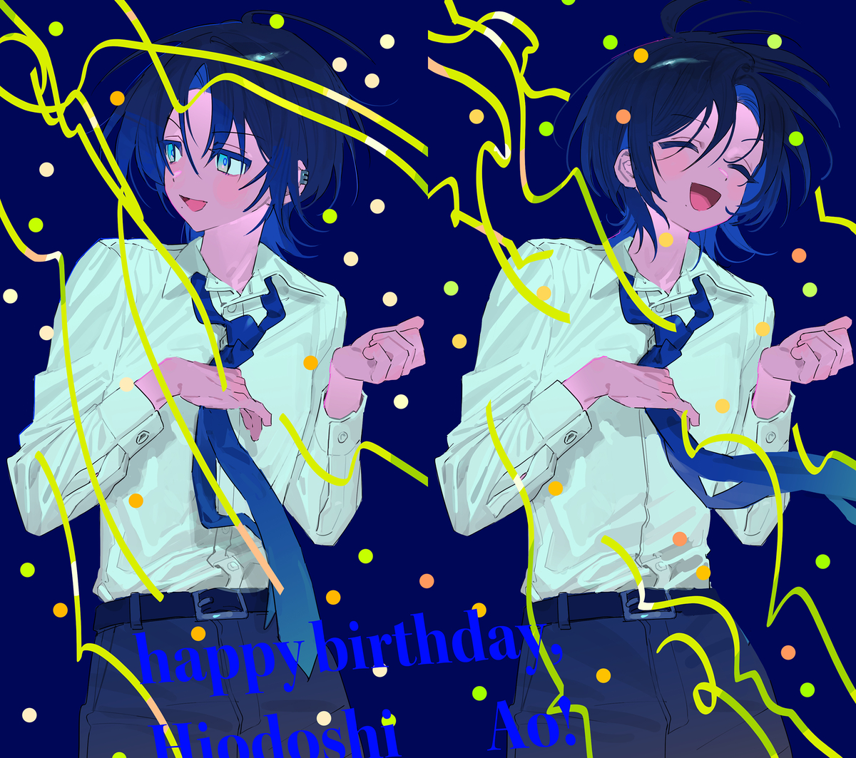 This is a pixiv picture whose title is happy birthday 💙.
