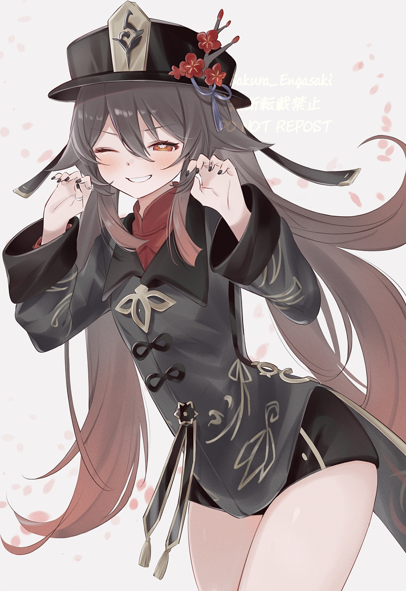 This is a pixiv picture whose title is ウインク胡桃ちゃん.
