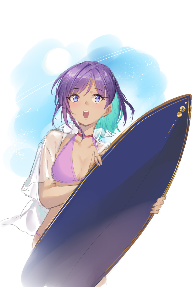 This is a pixiv picture whose title is 連れて行ってください🏄🏼‍♀️.