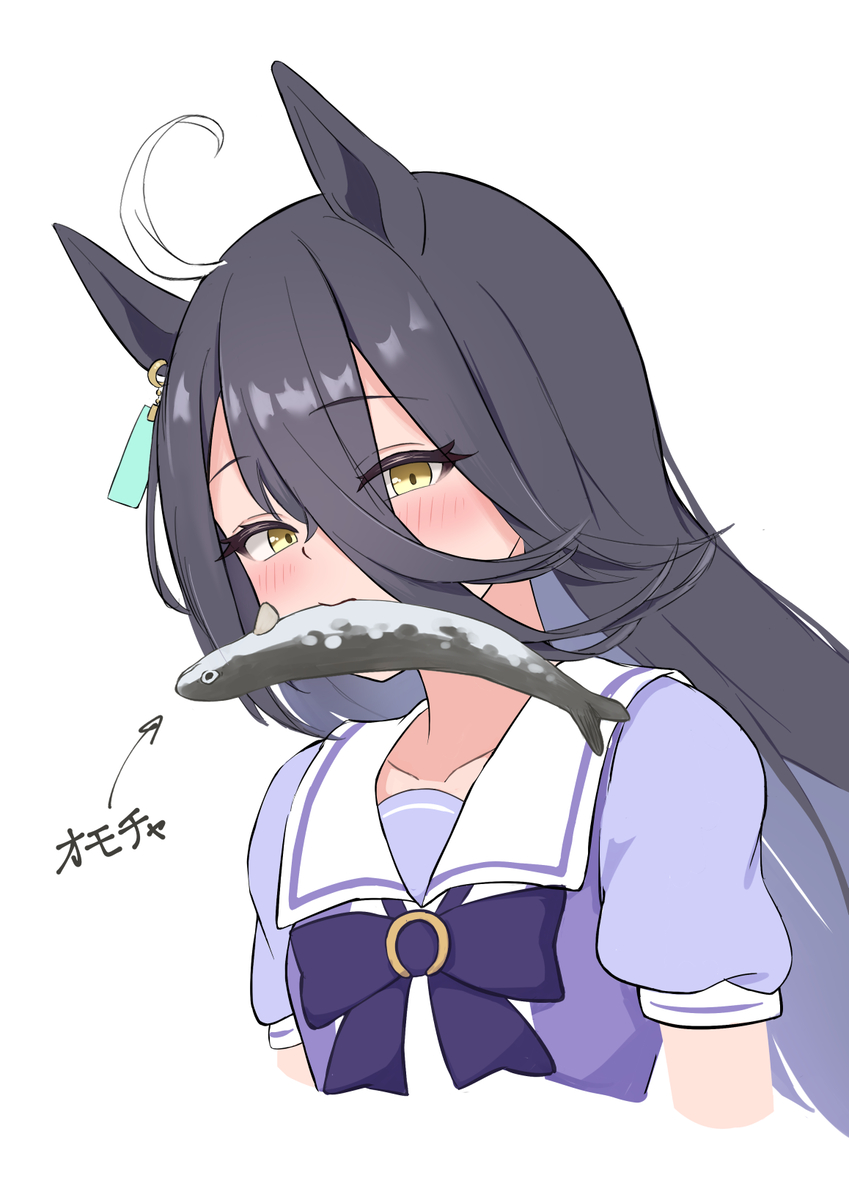 This is a pixiv picture whose title is 猫と魚.
