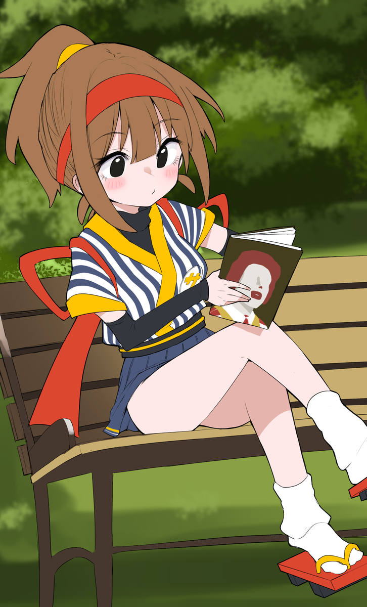 This is a pixiv picture whose title is サムライたまご食べ美　がベンチで休んでるだけ.