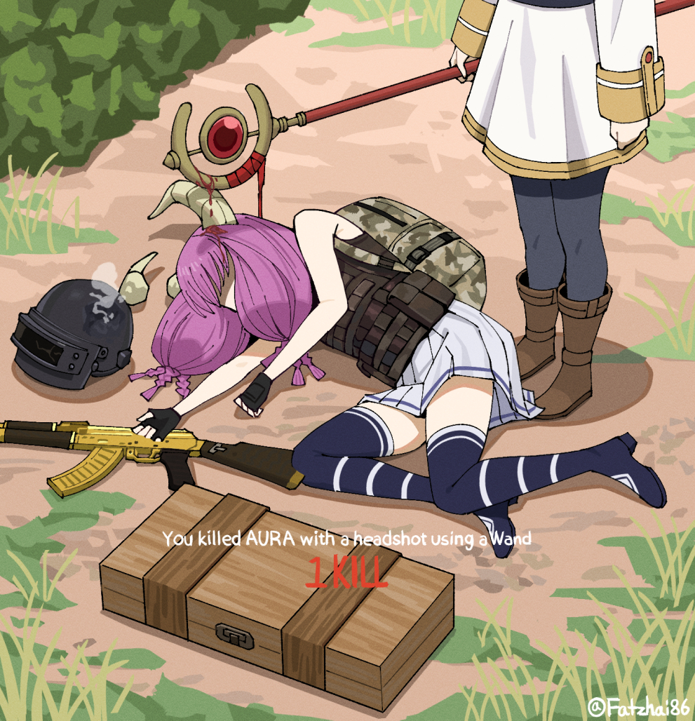 This is a pixiv picture whose title is 普通物理攻击.