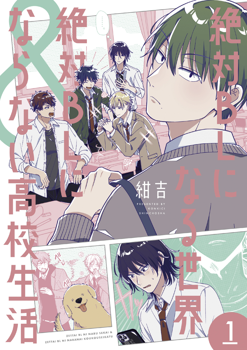 This is a pixiv picture whose title is 【単行本】絶対BLになる世界&絶対BLにならない高校生活①.