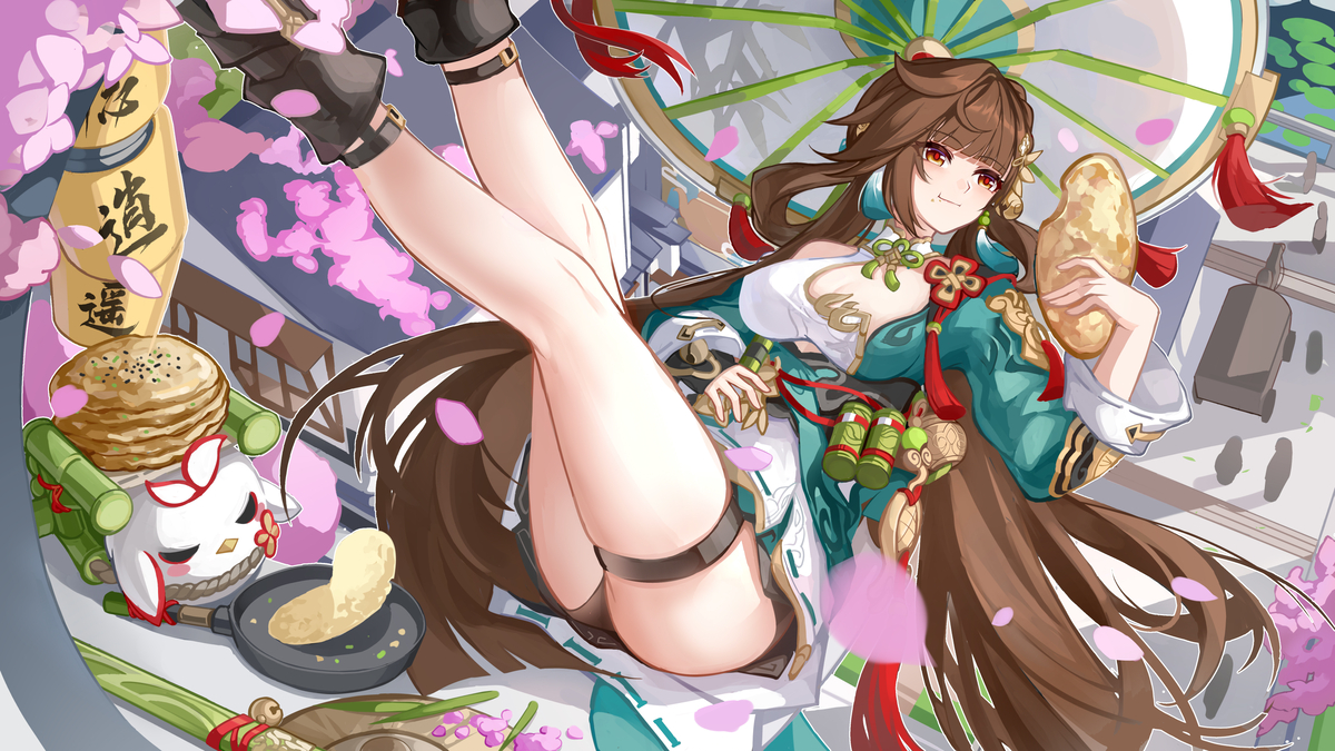 This is a pixiv picture whose title is 「竹仗破青山」咸粥少女.