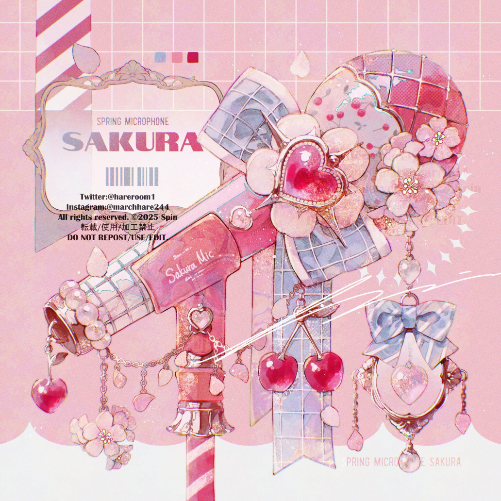 This is a pixiv picture whose title is 桜マイク🌸🎤🍒.