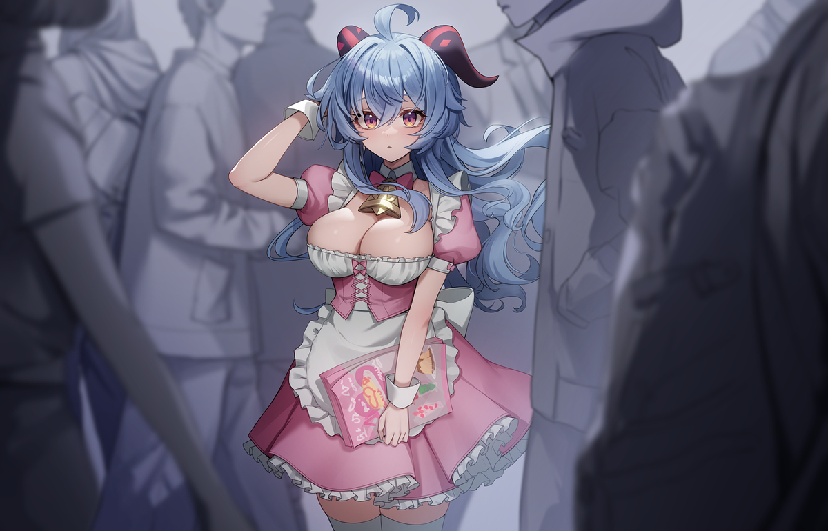 This is a pixiv picture whose title is メイド甘雨.