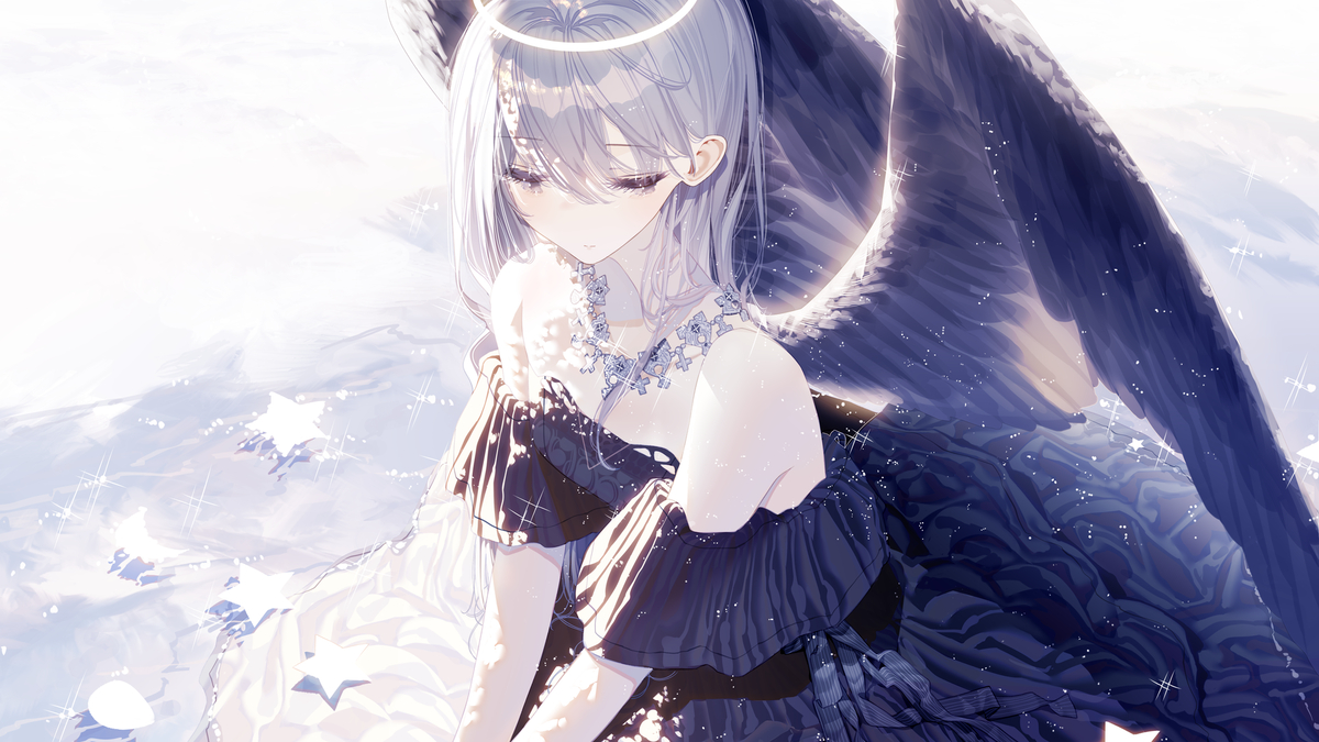 This is a pixiv picture whose title is 黒羽の天使.