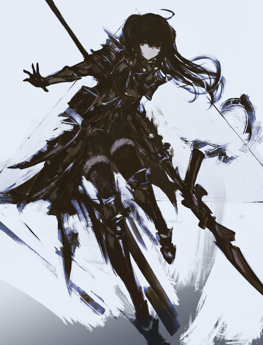 This is a pixiv picture whose title is Black knight (Lancer).