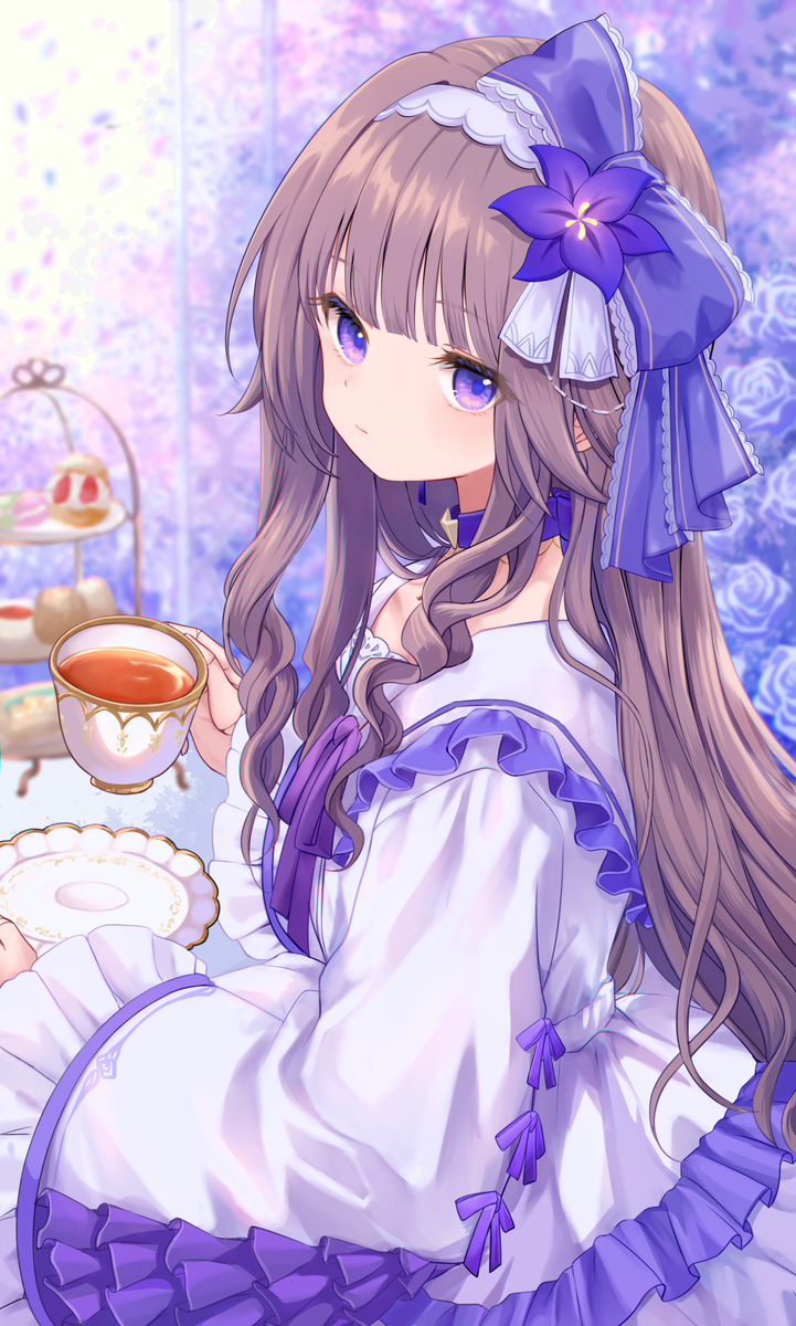This is a pixiv picture whose title is 何見てるの？.
