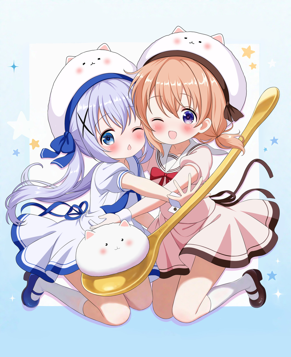 This is a pixiv picture whose title is chino with cocoa.