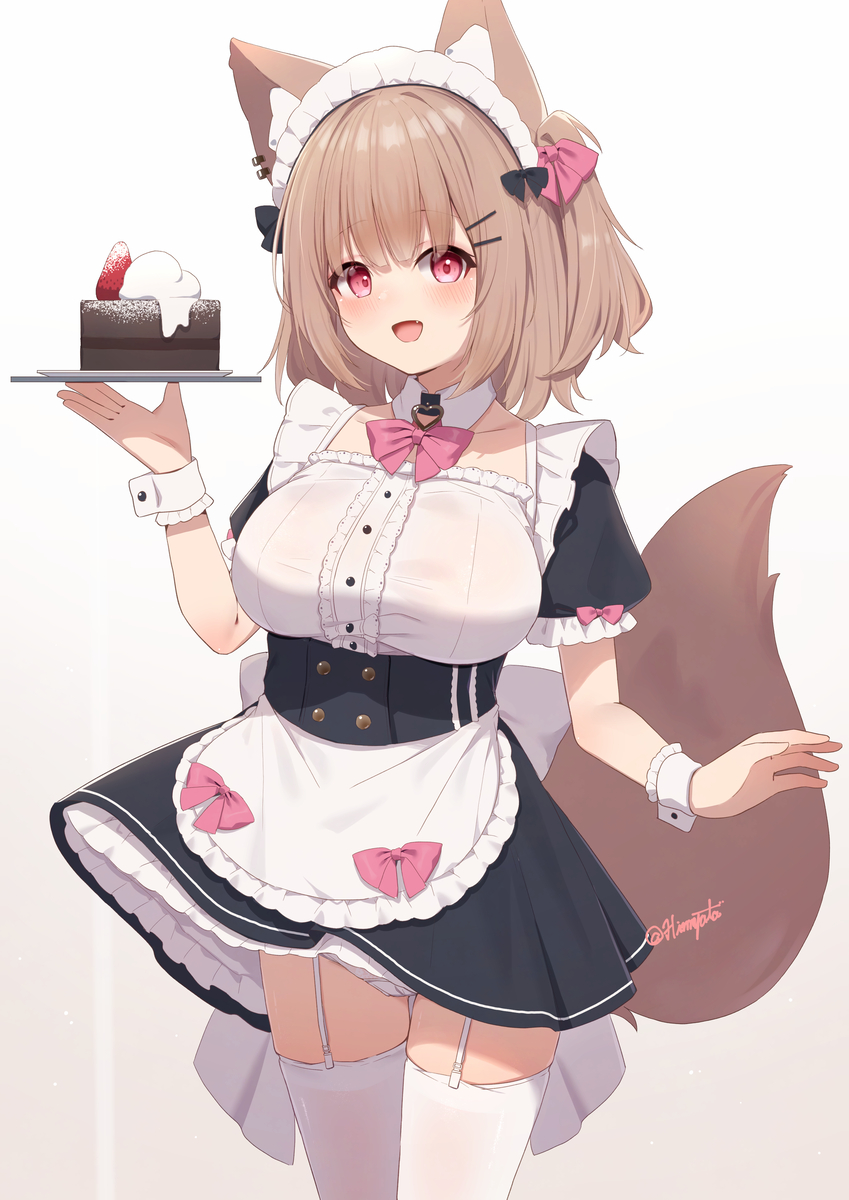 This is a pixiv picture whose title is メイドきつねちゃん.