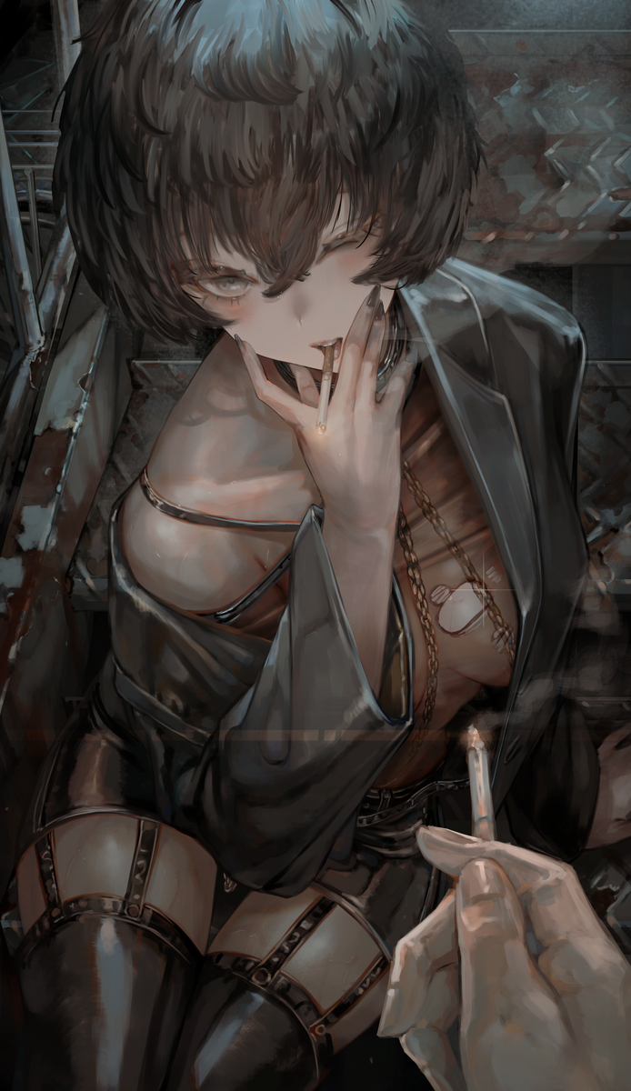 This is a pixiv picture whose title is ”悪いことしかおしえてくれない”.