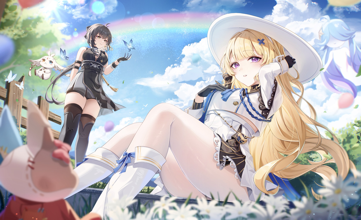 This is a pixiv picture whose title is 「そよ風が気持ちいい〜...」.
