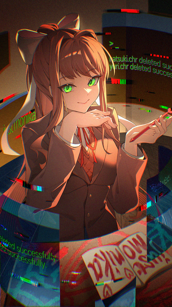This is a pixiv picture whose title is day16 just monika.