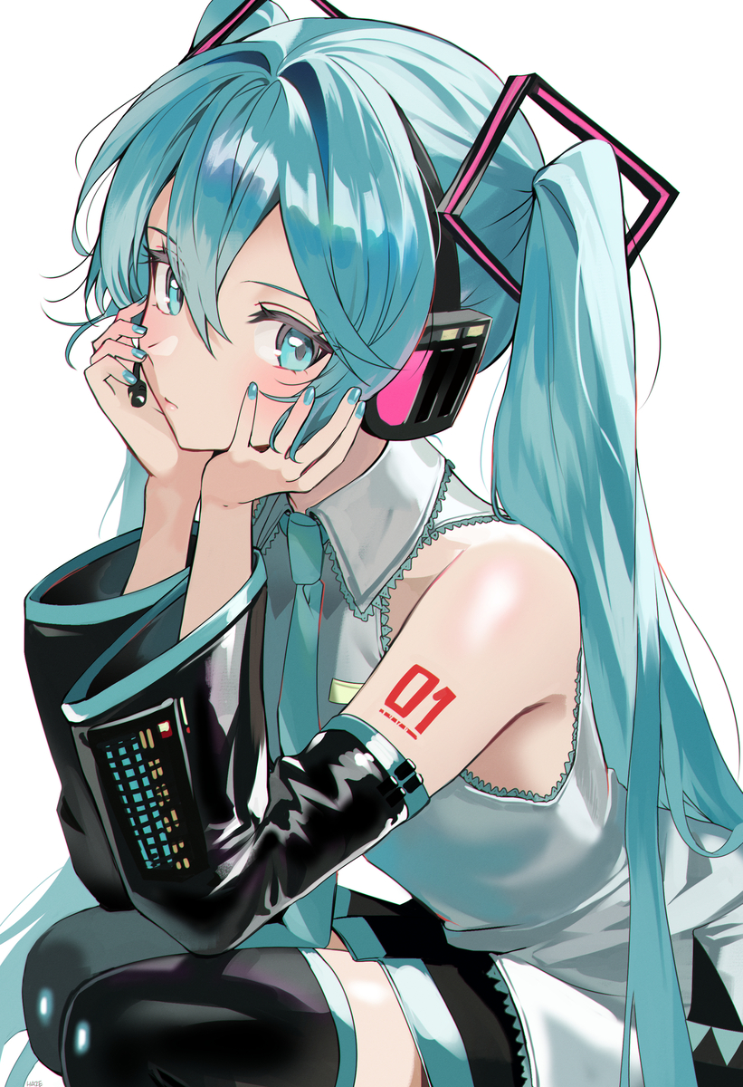 This is a pixiv picture whose title is Miku.