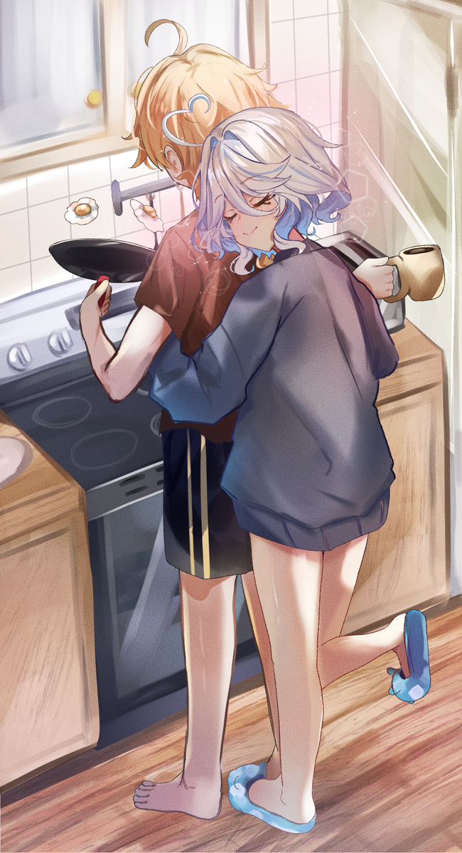 This is a pixiv picture whose title is "Clingy Today".