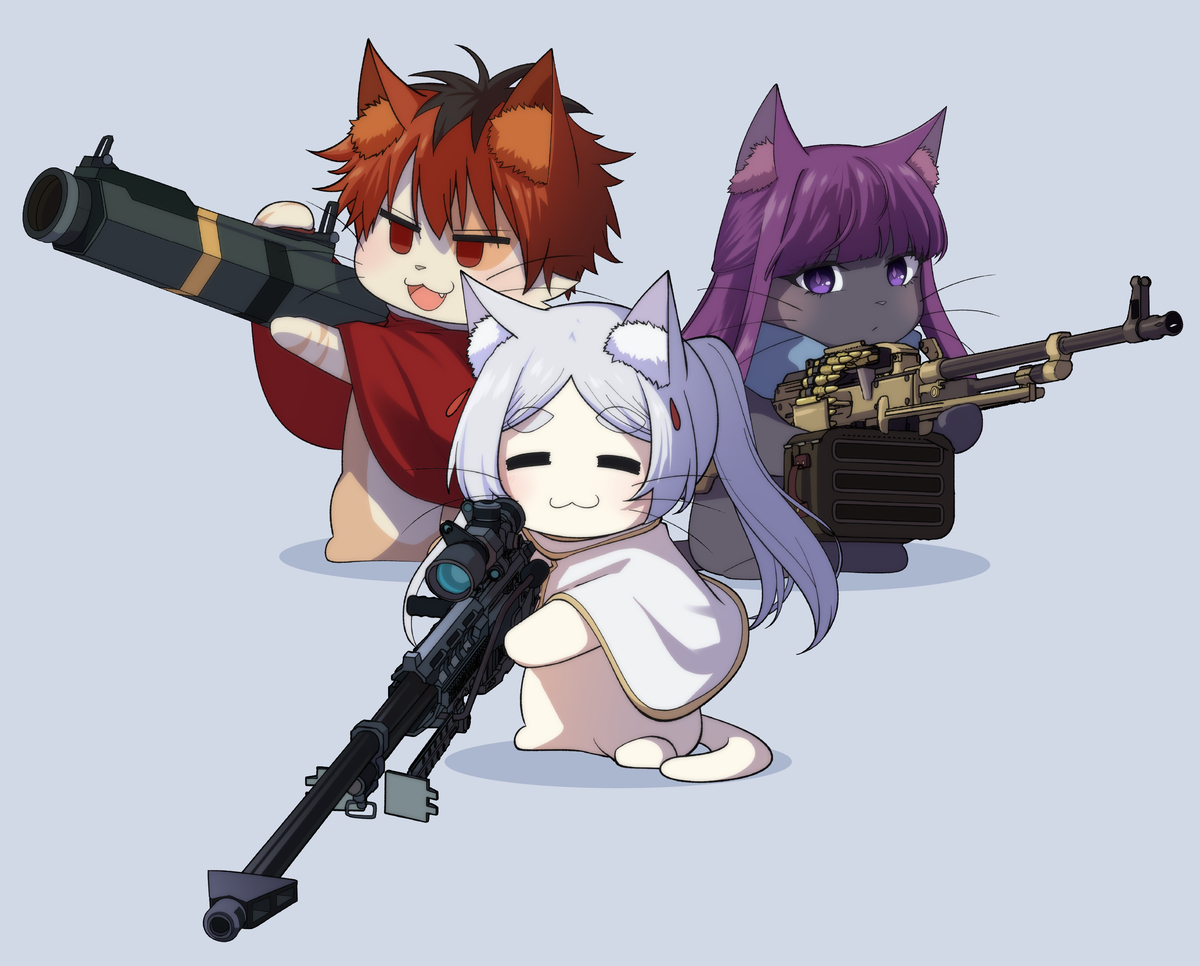 This is a pixiv picture whose title is 🐱🐱🐱 🔫🔫🔫.