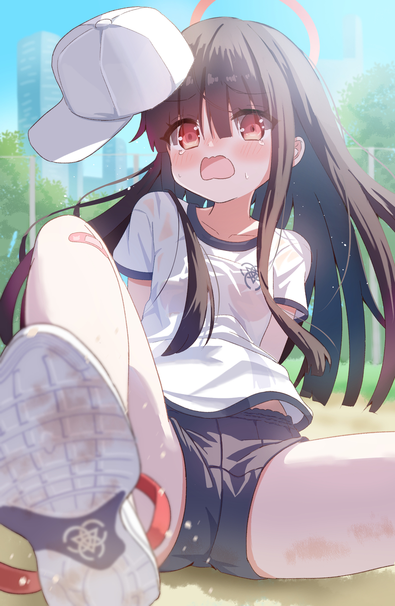 This is a pixiv picture whose title is 二人三脚でコケちゃった正実モブちゃん.