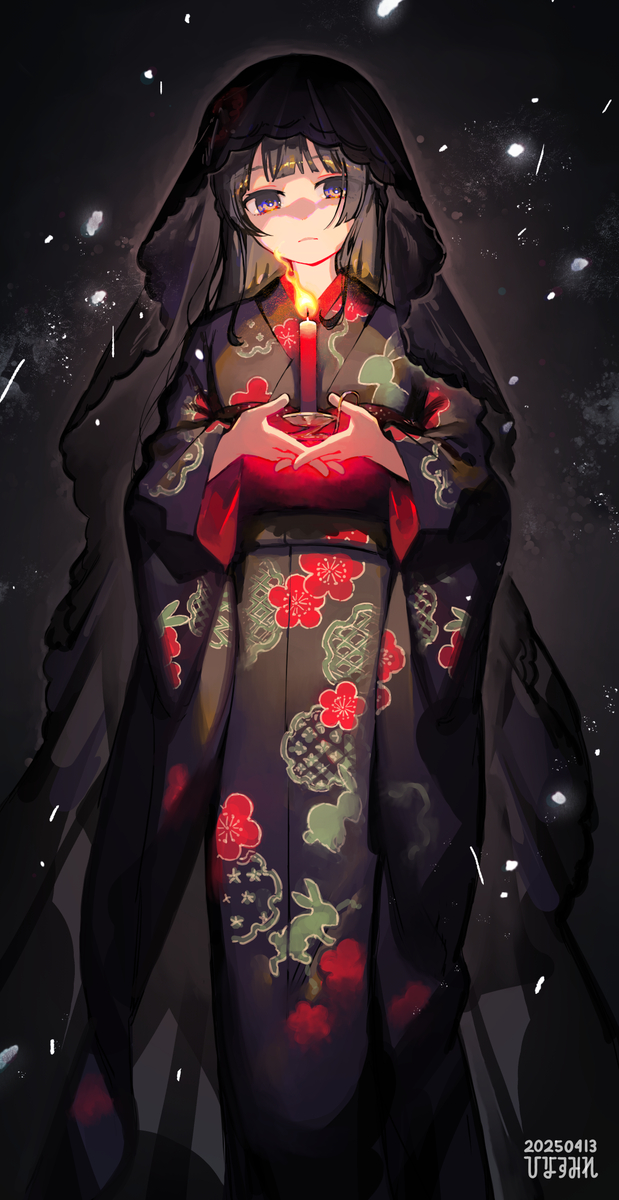 This is a pixiv picture whose title is 百物語.