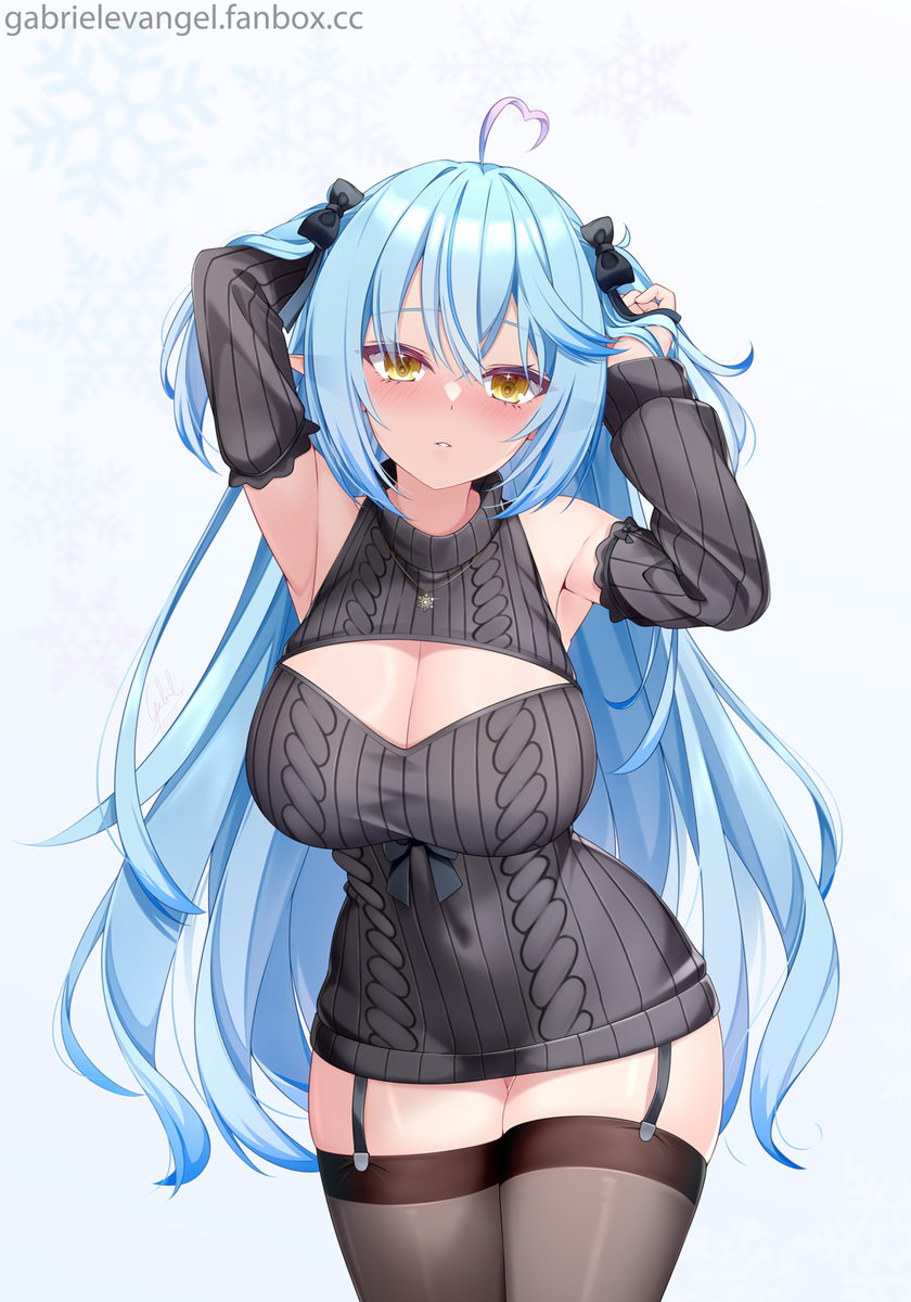 This is a pixiv picture whose title is 雪花ラミィ Lamy April 2025.