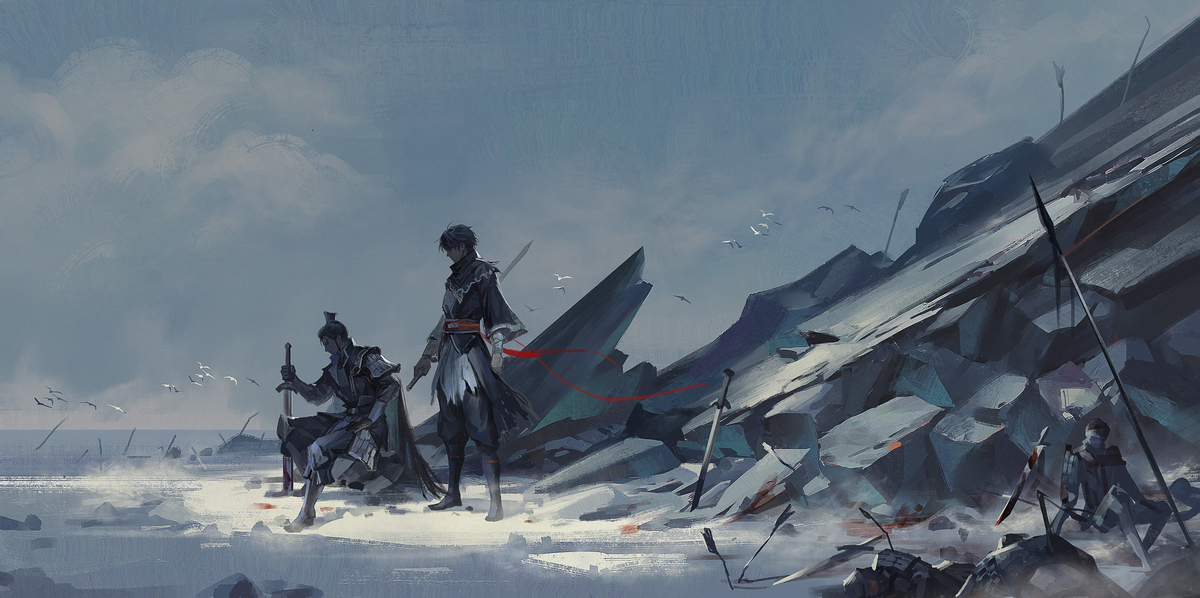 This is a pixiv picture whose title is 华容道.