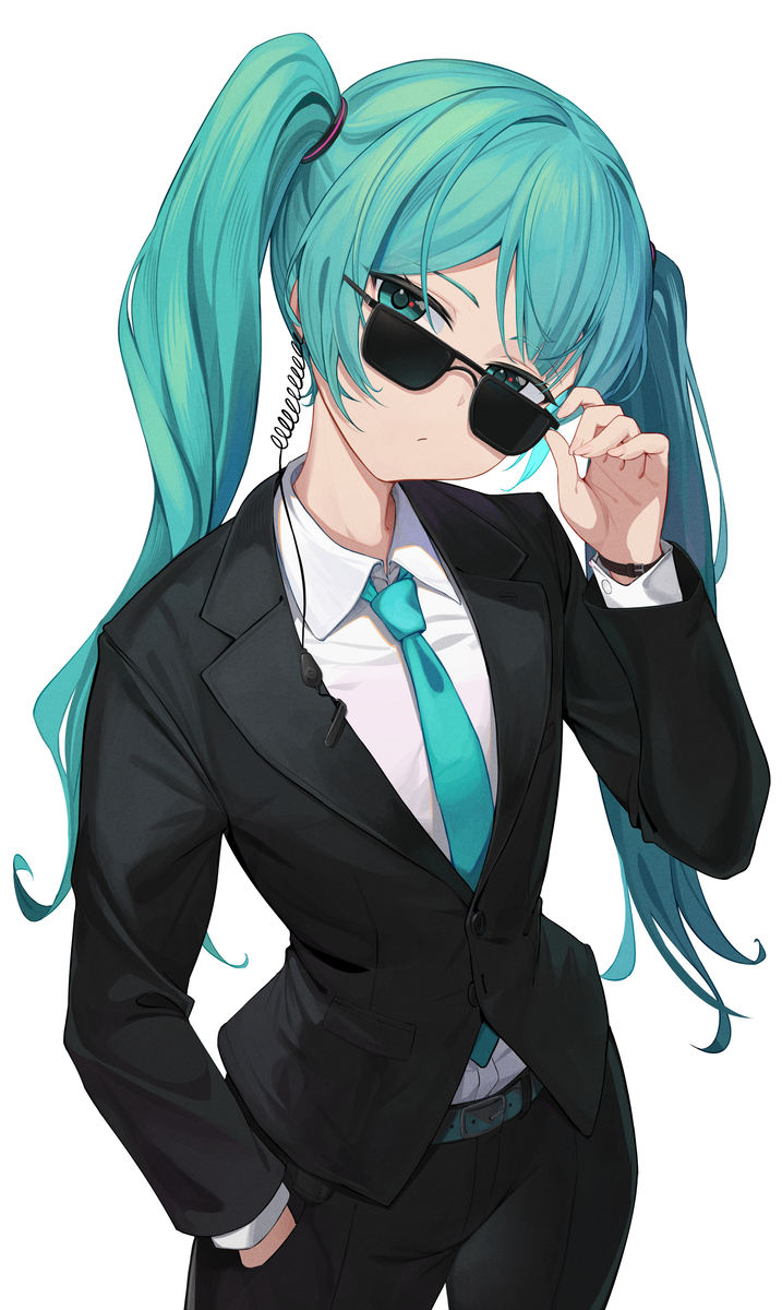 This is a pixiv picture whose title is Bodyguard miku.