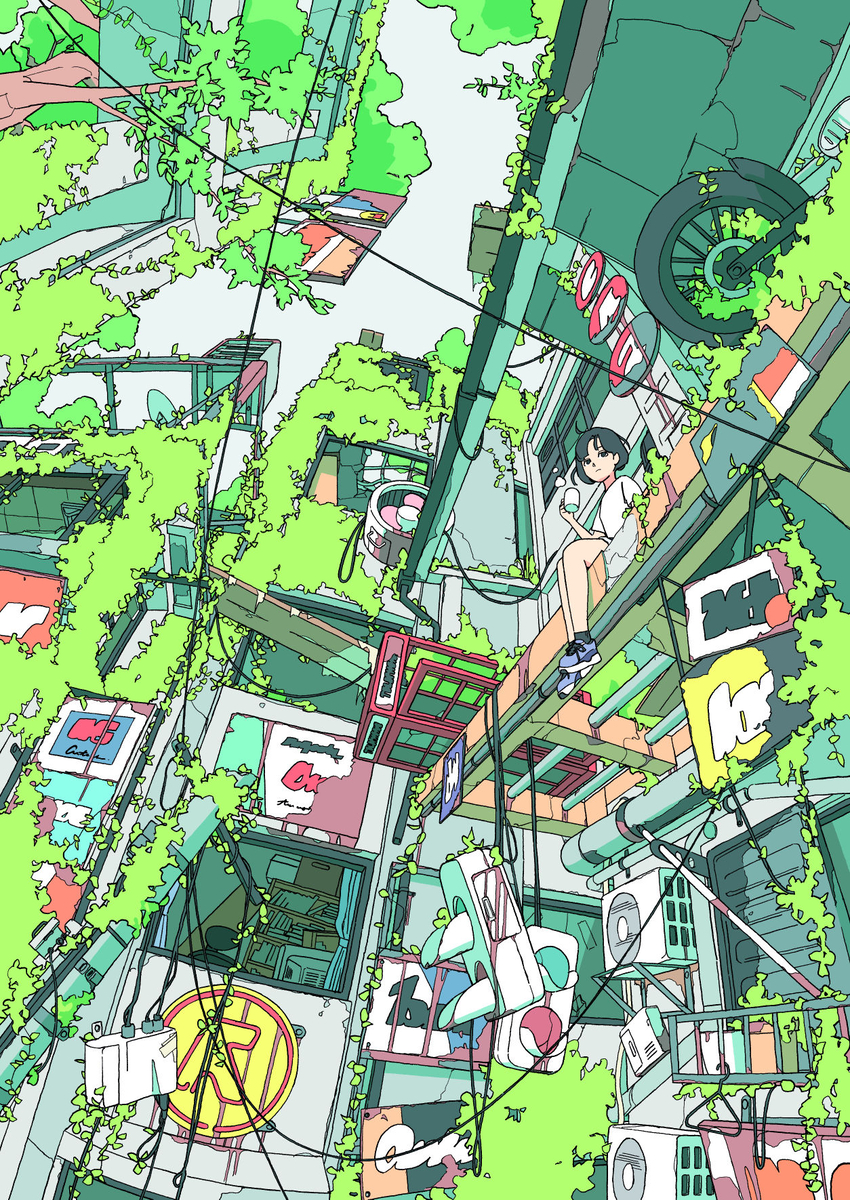 This is a pixiv picture whose title is 廃墟.