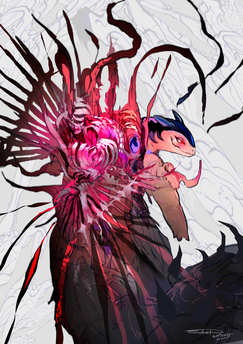 This is a pixiv picture whose title is ヒスイバクフーン.