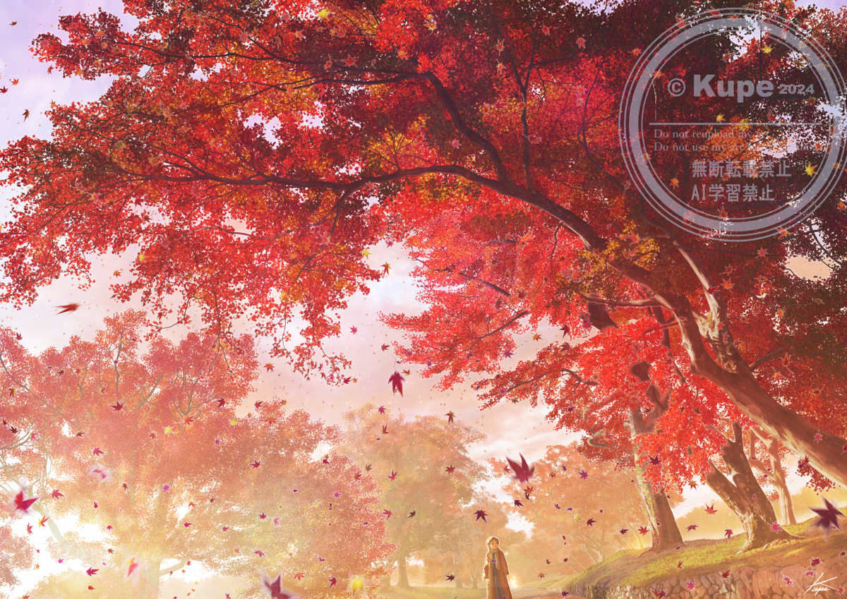 This is a pixiv picture whose title is またひとつ秋が散りて.