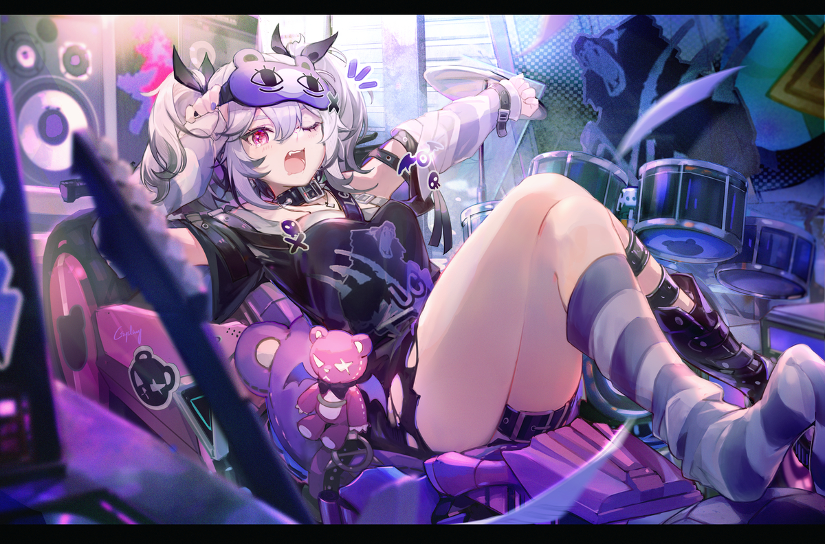This is a pixiv picture whose title is Sneaking on a nap💤.
