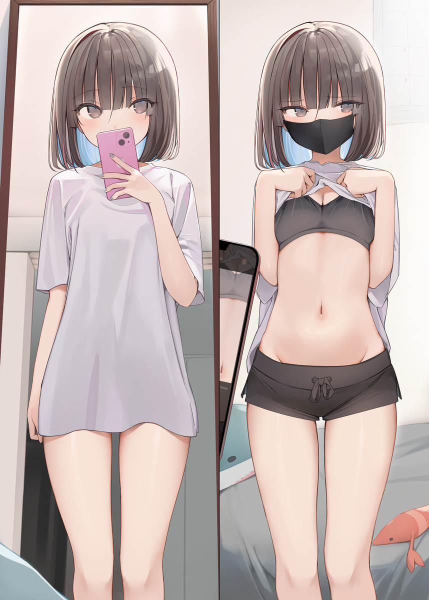 This is a pixiv picture whose title is 自撮りと他撮り.