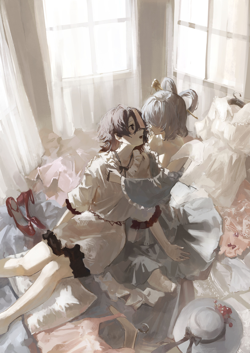 This is a pixiv picture whose title is 青娥と芳香.