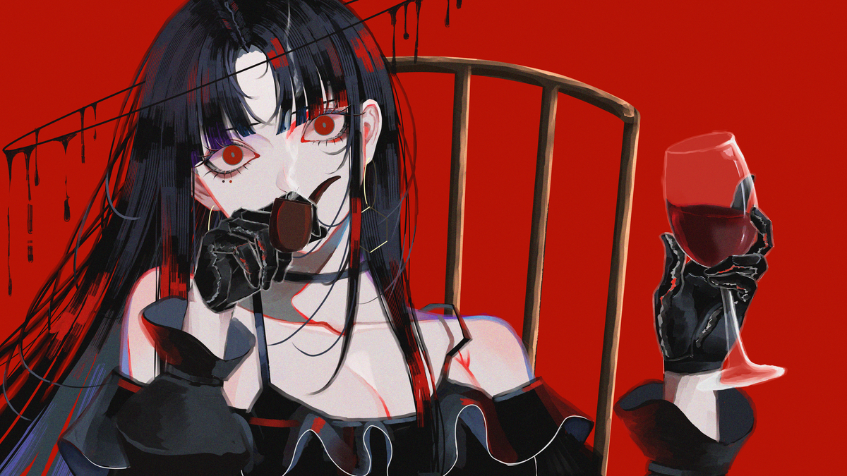 This is a pixiv picture whose title is 🍷.