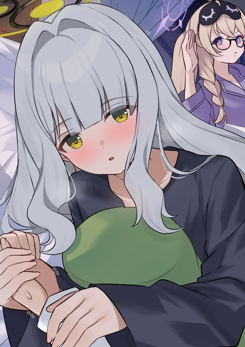 This is a pixiv picture whose title is 朝まで一緒にいたい♡.