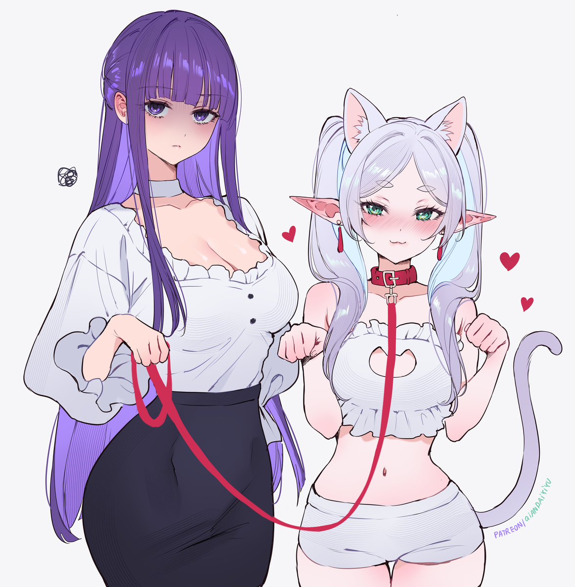This is a pixiv picture whose title is ネコフリーレン.